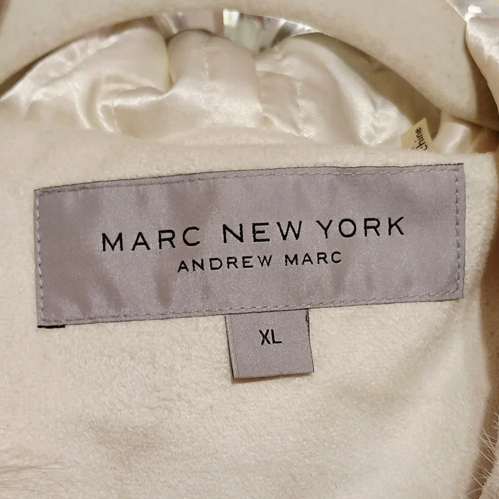Marc New York White Faux Fur Hooded Vest XL - Picture 5 of 5
